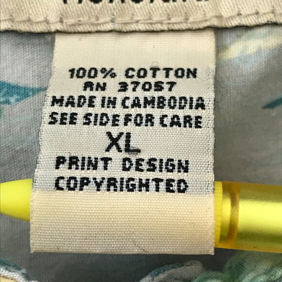 Cooke Street Hawaiian Shirt Men XL Blue Floral Button Up Pocket Short Sleeve - Picture 4 of 12